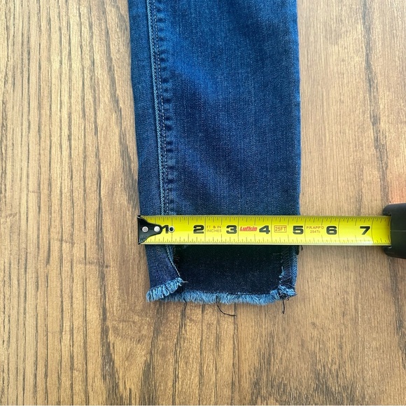 Hudson Colette Mid Rise Skinny Jeans Sz 27 Medium Wash Stretch Denim Raw Hem - Picture 5 of 12